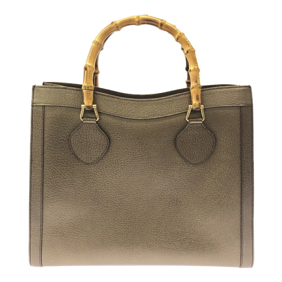 GUCCI Bamboo Handbag Tote Bag Brown Leather Women's Mikunigaoka Store - Picture 3 of 6